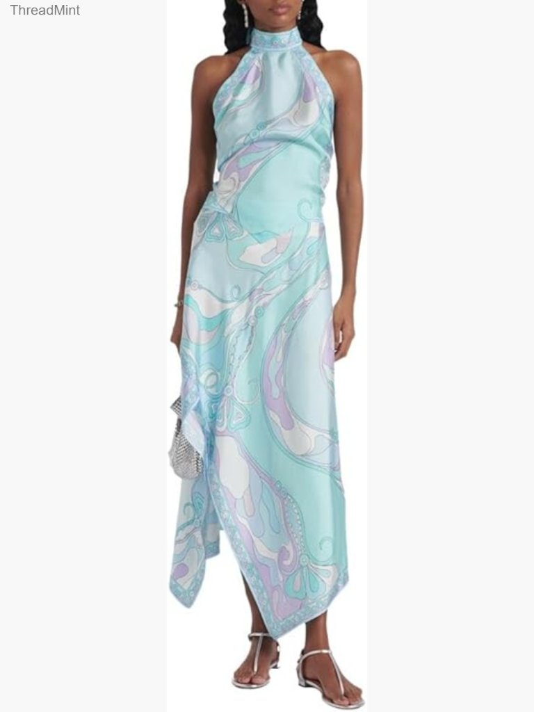 Two Piece Skirt Set Satin Backless Top Midi Skirt Trendy Summer Outfit